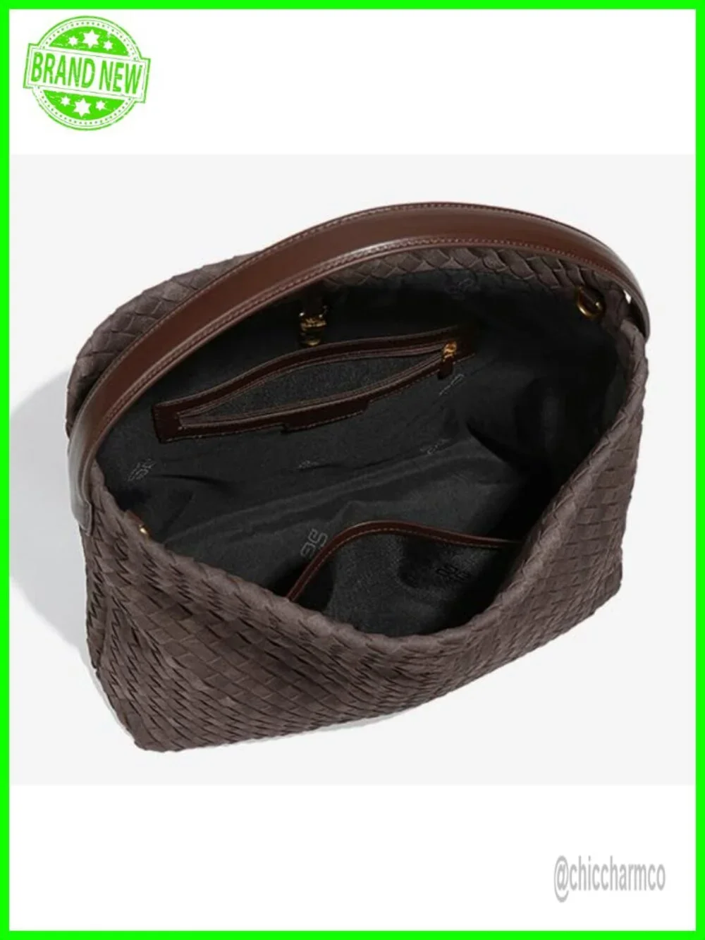 Woven Faux Suede Hobo Bag Tote Shoulder Satchel